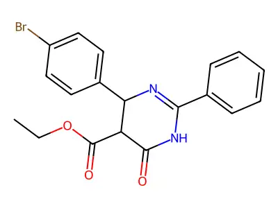 Ethyl 4-(4-bromophenyl)-6-hydroxy-2-phenyl-4,5-dihydro-5-pyrimidinecarboxylate structure