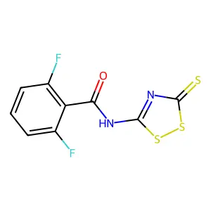 2,6-difluoro-N-(3-thioxo-3H-1,2,4-dithiazol-5-yl)benzenecarboxamide structure