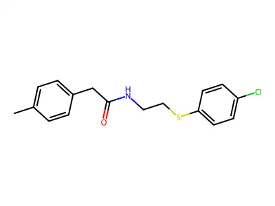 N-(2-((4-Chlorophenyl)sulfanyl)ethyl)-2-(4-methylphenyl)acetamide structure