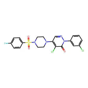 4-Chloro-2-(3-chlorophenyl)-5-(4-((4-fluorophenyl)sulfonyl)piperazino)-3(2H)-pyridazinone structure