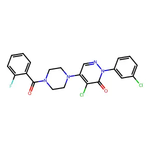 4-Chloro-2-(3-chlorophenyl)-5-[4-(2-fluorobenzoyl)piperazin-1-yl]pyridazin-3-one structure