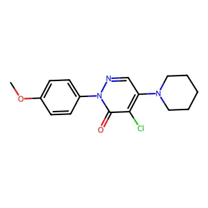 4-chloro-2-(4-methoxyphenyl)-5-piperidino-3(2H)-pyridazinone structure