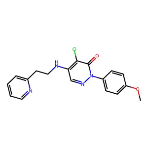 4-Chloro-2-(4-methoxyphenyl)-5-((2-(2-pyridinyl)ethyl)amino)-3(2H)-pyridazinone structure