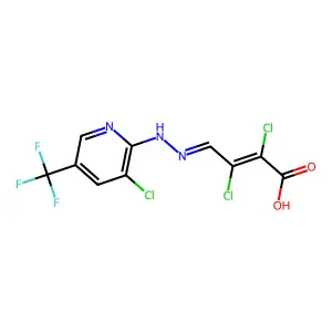 2,3-dichloro-4-{2-[3-chloro-5-(trifluoromethyl)-2-pyridinyl]hydrazono}-2-butenoic acid structure