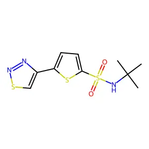 N-(tert-butyl)-5-(1,2,3-thiadiazol-4-yl)-2-thiophenesulfonamide structure