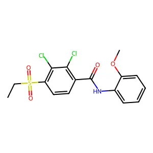 2,3-dichloro-4-(ethylsulfonyl)-N-(2-methoxyphenyl)benzenecarboxamide structure