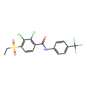 2,3-dichloro-4-(ethylsulfonyl)-N-[4-(trifluoromethyl)phenyl]benzenecarboxamide structure