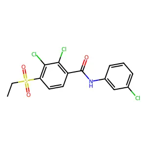 2,3-dichloro-N-(3-chlorophenyl)-4-(ethylsulfonyl)benzenecarboxamide structure