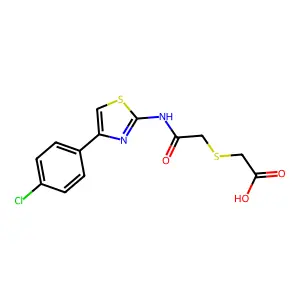 2-[(2-{[4-(4-chlorophenyl)-1,3-thiazol-2-yl]amino}-2-oxoethyl)sulfanyl]acetic acid structure