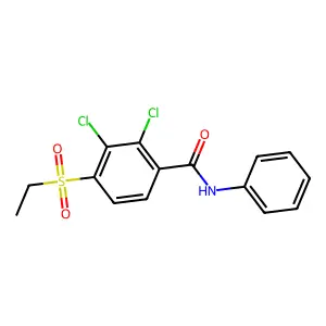2,3-dichloro-4-(ethylsulfonyl)-N-phenylbenzenecarboxamide structure