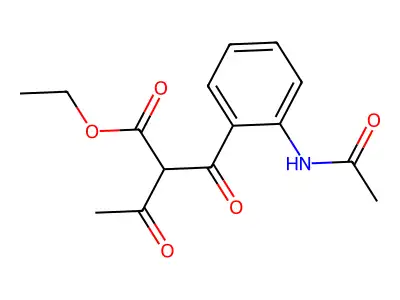 Ethyl 2-(2-acetamidobenzoyl)-3-oxobutanoate structure