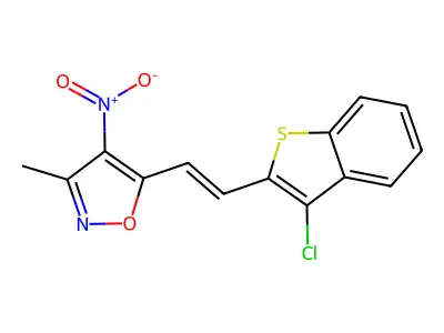 5-[2-(3-Chloro-1-benzothiophen-2-yl)vinyl]-3-methyl-4-nitroisoxazole structure