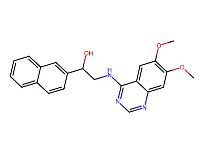 2-[(6,7-Dimethoxy-4-quinazolinyl)amino]-1-(2-naphthyl)-1-ethanol structure