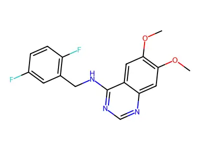 N-[(2,5-difluorophenyl)methyl]-6,7-dimethoxyquinazolin-4-amine structure