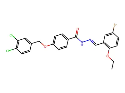 N-[(5-bromo-2-ethoxy-phenyl)methylideneamino]-4-[(3,4-dichlorophenyl)methoxy]benzamide structure