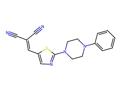 2-{[2-(4-Phenylpiperazino)-1,3-thiazol-5-yl]methylene}malononitrile structure