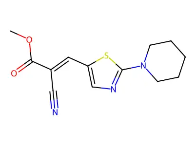 Methyl 2-cyano-3-(2-piperidin-1-yl-1,3-thiazol-5-yl)prop-2-enoate structure