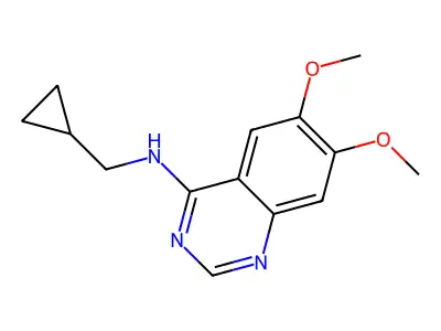 N-(cyclopropylmethyl)-6,7-dimethoxyquinazolin-4-amine structure