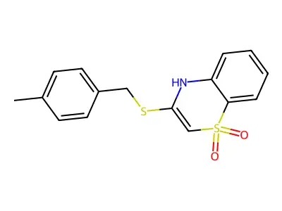3-[(4-methylbenzyl)sulfanyl]-1lambda~6~,4-benzothiazine-1,1(4H)-dione structure