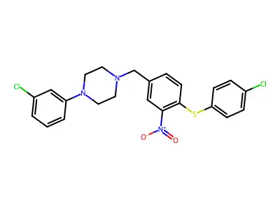 1-(3-Chlorophenyl)-4-{4-[(4-chlorophenyl)sulfanyl]-3-nitrobenzyl}piperazine structure