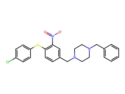 1-Benzyl-4-{4-[(4-chlorophenyl)sulfanyl]-3-nitrobenzyl}piperazine structure