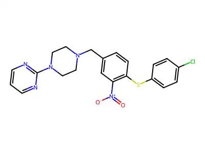 2-(4-{4-[(4-Chlorophenyl)sulfanyl]-3-nitrobenzyl}piperazino)pyrimidine structure