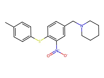 1-{4-[(4-Methylphenyl)sulfanyl]-3-nitrobenzyl}piperidine structure