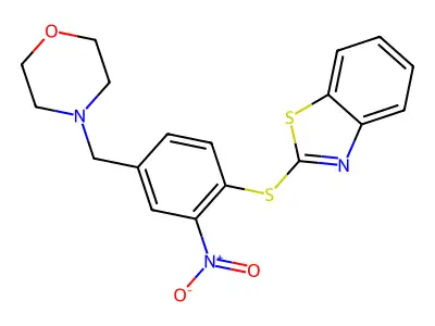 2-{[4-(Morpholinomethyl)-2-nitrophenyl]sulfanyl}-1,3-benzothiazole structure
