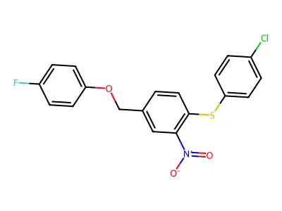 4-[(4-Chlorophenyl)sulfanyl]-3-nitrobenzyl 4-fluorophenyl ether structure