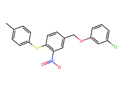 3-Chlorophenyl 4-[(4-methylphenyl)sulfanyl]-3-nitrobenzyl ether structure