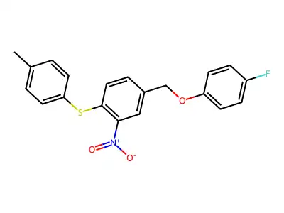 4-Fluorophenyl 4-[(4-methylphenyl)sulfanyl]-3-nitrobenzyl ether structure