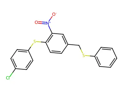 4-Chlorophenyl 2-nitro-4-[(phenylsulfanyl)methyl]phenyl sulfide structure