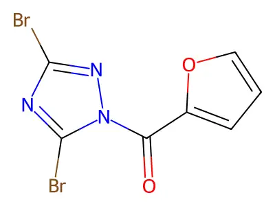 (3,5-Dibromo-1,2,4-triazol-1-yl)-(furan-2-yl)methanone structure
