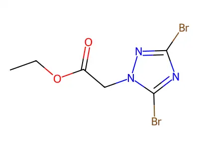 ethyl 2-(3,5-dibromo-1H-1,2,4-triazol-1-yl)acetate structure