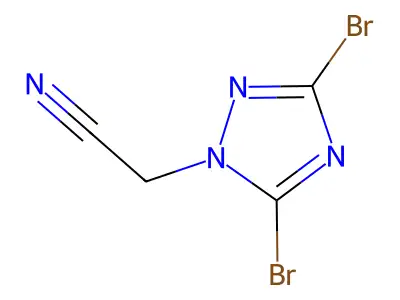 2-(3,5-dibromo-1H-1,2,4-triazol-1-yl)acetonitrile structure
