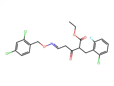 ethyl 2-(2-chloro-6-fluorobenzyl)-5-{[(2,4-dichlorobenzyl)oxy]imino}-3-oxopentanoate structure