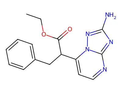 Ethyl 2-(2-amino[1,2,4]triazolo[1,5-a]pyrimidin-7-yl)-3-phenylpropanoate structure