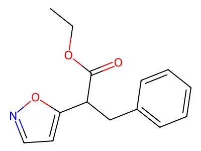 Ethyl 2-(5-isoxazolyl)-3-phenylpropanoate structure
