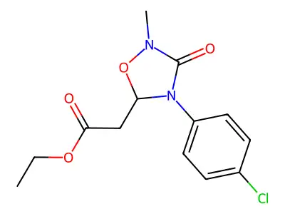 Ethyl 2-[4-(4-chlorophenyl)-2-methyl-3-oxo-1,2,4-oxadiazolidin-5-yl]acetate structure