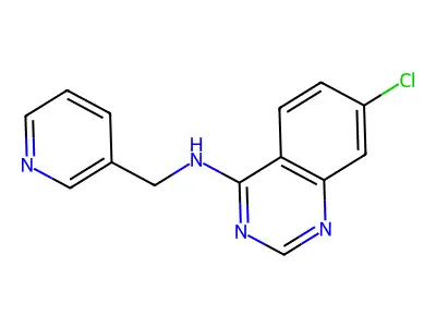 7-chloro-N-(3-pyridinylmethyl)-4-quinazolinamine structure