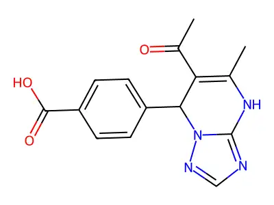 4-(6-acetyl-5-methyl-4,7-dihydro[1,2,4]triazolo[1,5-a]pyrimidin-7-yl)benzenecarboxylic acid structure