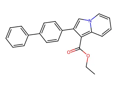 Ethyl 2-[1,1'-biphenyl]-4-yl-1-indolizinecarboxylate structure