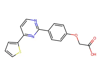 2-{4-[4-(2-Thienyl)-2-pyrimidinyl]phenoxy}acetic acid structure
