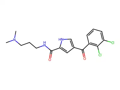 4-(2,3-dichlorobenzoyl)-N-[3-(dimethylamino)propyl]-1H-pyrrole-2-carboxamide structure