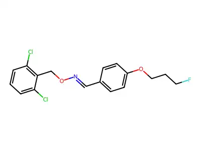 N-[(2,6-dichlorophenyl)methoxy]-1-[4-(3-fluoropropoxy)phenyl]methanimine structure