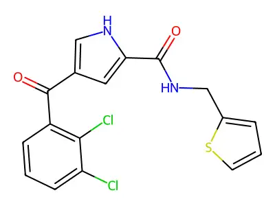 4-(2,3-dichlorobenzoyl)-N-(2-thienylmethyl)-1H-pyrrole-2-carboxamide structure