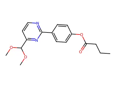 4-[4-(Dimethoxymethyl)-2-pyrimidinyl]phenyl butanoate structure