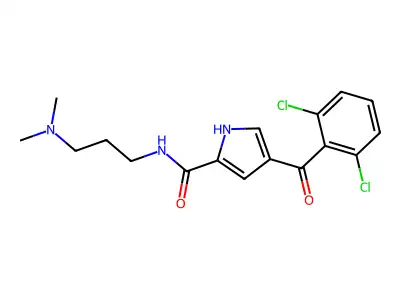 4-(2,6-dichlorobenzoyl)-N-[3-(dimethylamino)propyl]-1H-pyrrole-2-carboxamide structure