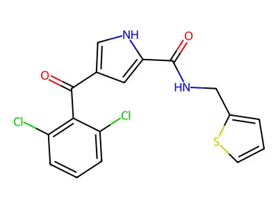 4-(2,6-dichlorobenzoyl)-N-(2-thienylmethyl)-1H-pyrrole-2-carboxamide structure