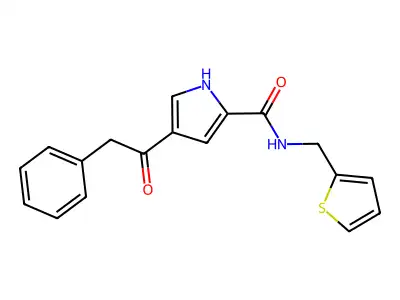 4-(2-phenylacetyl)-N-(2-thienylmethyl)-1H-pyrrole-2-carboxamide structure